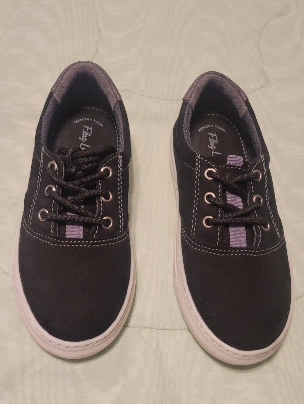 Flag LTD. Boys' Cameron Nubuck Leather Oxford Sneakers in Black Size 11
